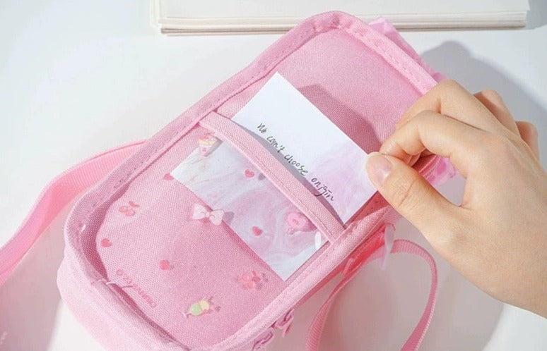 Sanrio Characters 2in1 Zip Pencil and Bottle Case with Strap
