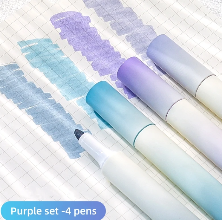 Gradient Color Highlighter Marker Pen Highlighter 4pcs