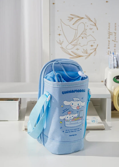 Sanrio Characters 2in1 Zip Pencil and Bottle Case with Strap