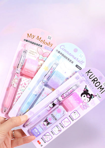 Sanrio Characters Mechanical Pencil + Lead + Eraser Set