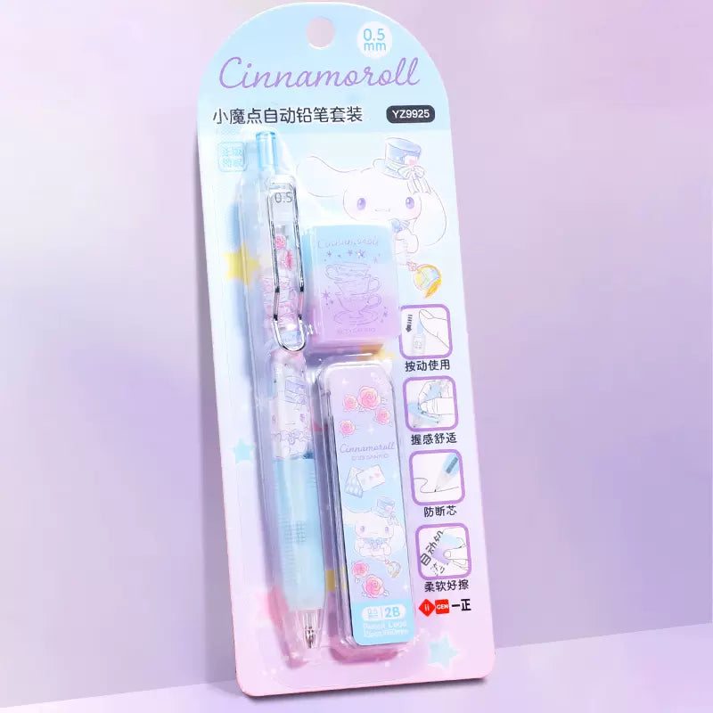 Sanrio Characters Mechanical Pencil + Lead + Eraser Set
