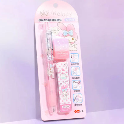 Sanrio Characters Mechanical Pencil + Lead + Eraser Set