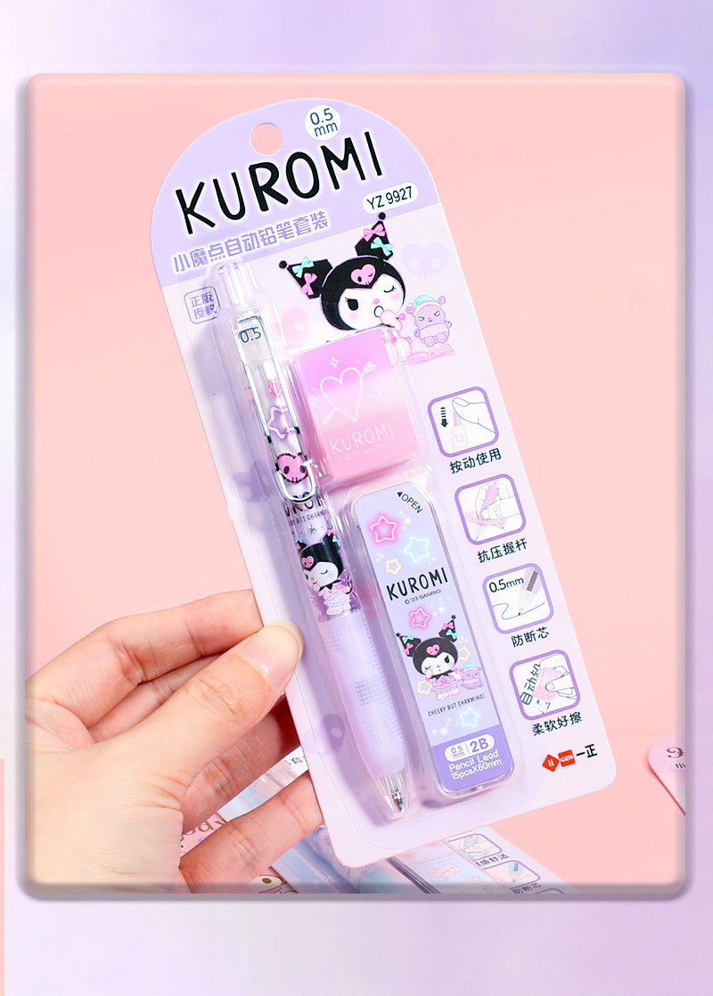 Sanrio Characters Mechanical Pencil + Lead + Eraser Set
