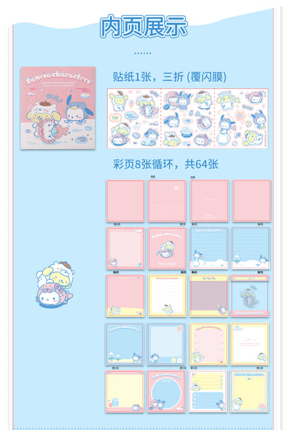 Sanrio Characters Small Notebooks with Stickers
