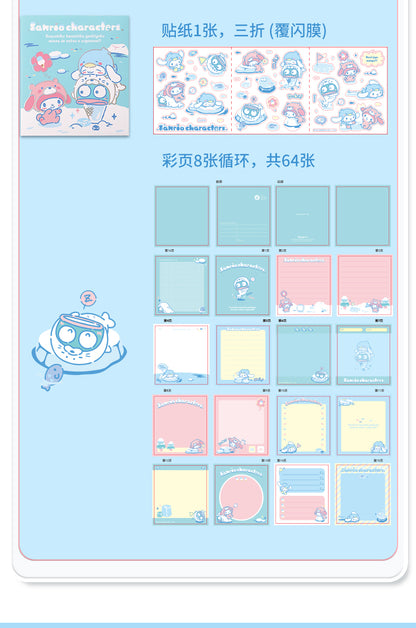 Sanrio Characters Small Notebooks with Stickers